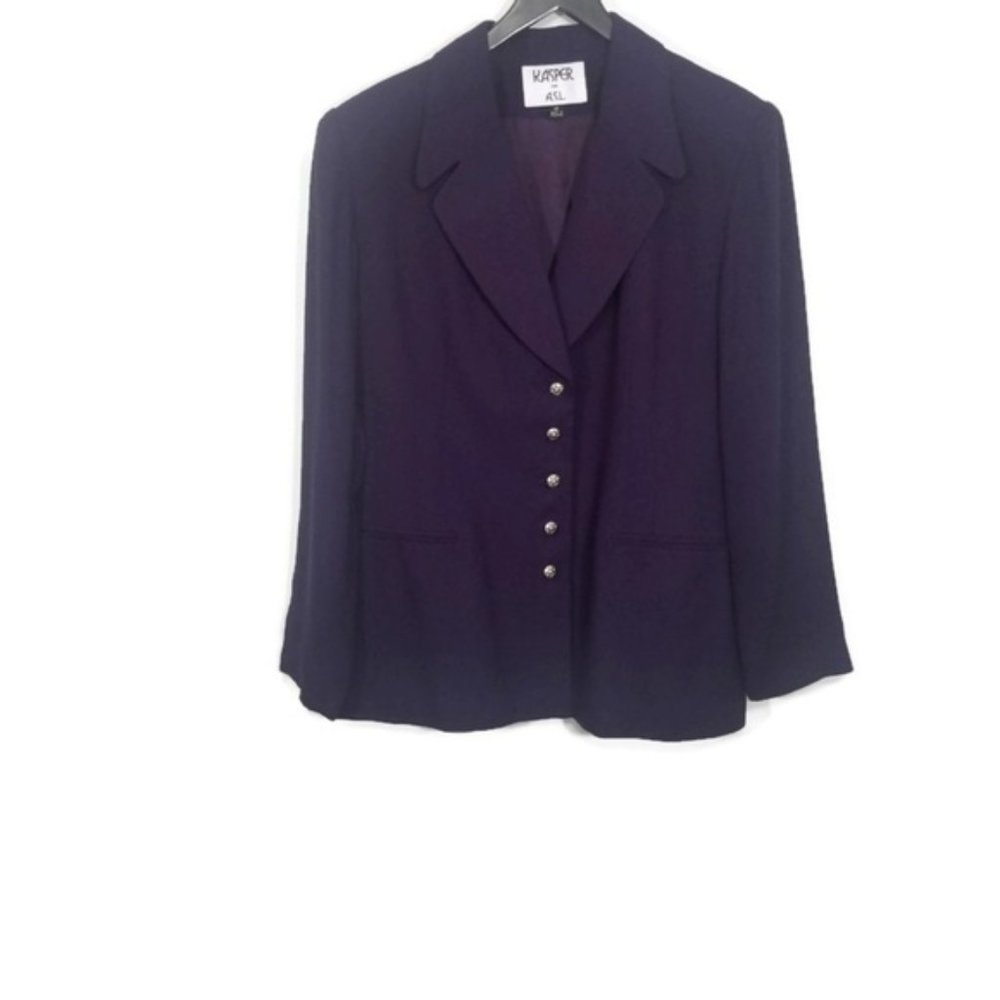 Vintage Kasper Dark Purple Blazer Size 10